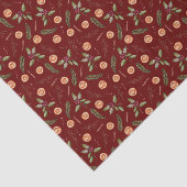 Botanisches Orangen- und Gewürzmuster Seidenpapier (Ausschnitt)