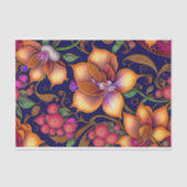 Botanisches Orangenrosa Blumenwerk Seidenpapier (Vorderseite)