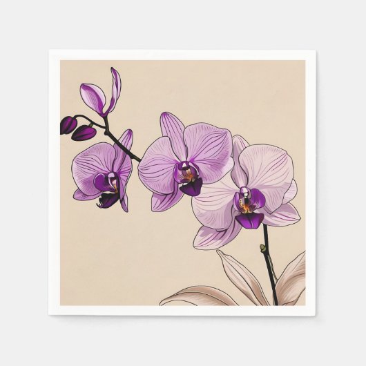 Botanisches Orchid Serviette (Vorderseite)