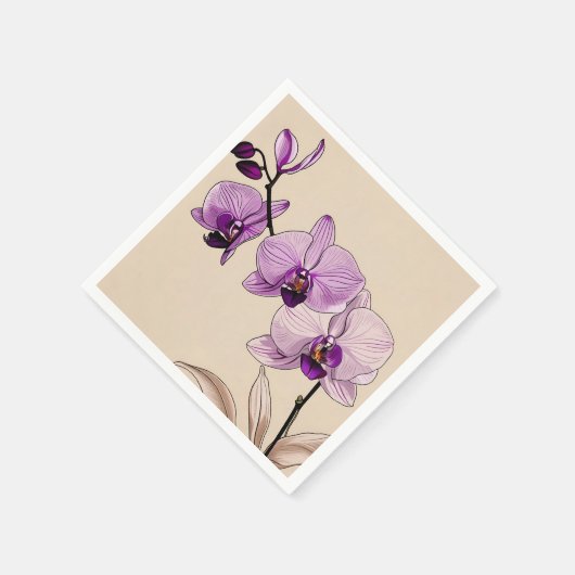 Botanisches Orchid Serviette (Ecke)