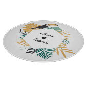 Botanisches Paar mit tropischem Touch Schneidebrett (Ecke)