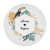 Botanisches Paar mit tropischem Touch Schneidebrett (Vorderseite)