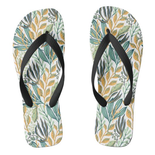 Botanisches Paar von Flip Flops Badesandalen (Fußbett)
