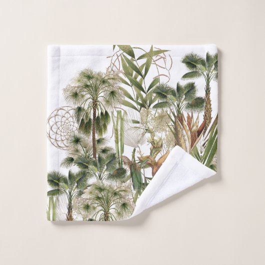 Botanisches Palme-Wedel-Frucht-Bad-Tuch-Set Badhandtuch Set (Waschlappen)