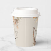 Botanisches Pampasgras Moderne Giraffe Safari Chic Pappbecher (Rechts)