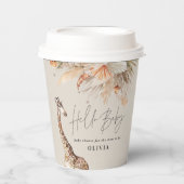 Botanisches Pampasgras Moderne Giraffe Safari Chic Pappbecher (Vorderseite)