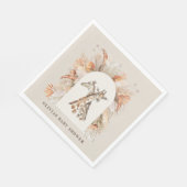 Botanisches Pampasgras Moderne Giraffe Safari Chic Serviette (Ecke)