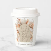 Botanisches Pampasgras Moderne rustikale Terracott Pappbecher (Vorderseite)