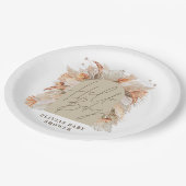 Botanisches Pampasgras Moderne rustikale Terrakott Pappteller (Schrägansicht)