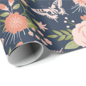 Botanisches Papier für die Blumenbedeckung (Navy B Geschenkpapier (Rolleneckpunkt)