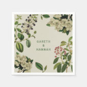 BOTANISCHES PAPIER NAPKIN-CREAM SERVIETTE (Vorderseite)