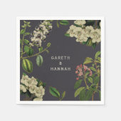 BOTANISCHES PAPIER NAPKIN-GRAY SERVIETTE (Vorderseite)
