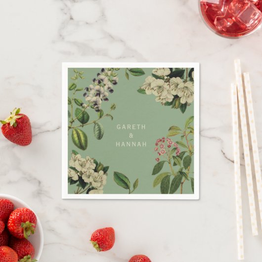 BOTANISCHES PAPIER NAPKIN SAGE SERVIETTE (Beispiel)