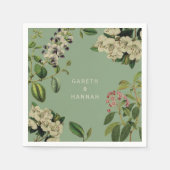 BOTANISCHES PAPIER NAPKIN SAGE SERVIETTE (Vorderseite)