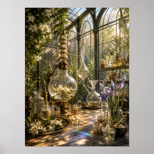 Botanisches Parfümlabor 12x16 Poster (Vorne)