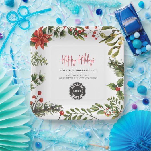 Botanisches Party für Weihnachtsmänner Pappteller (Party)