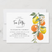 Botanisches Party Orange und Lemon Garland Einladung (Vorderseite)
