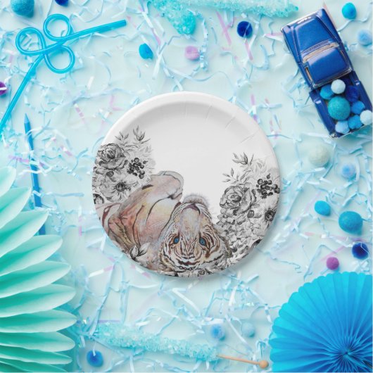 Botanisches Party Tiger Pappteller (Party)