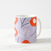 Botanisches Pastellrosa: Blumenmuster Kaffeetasse (VorderseiteRechts)