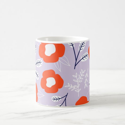 Botanisches Pastellrosa: Blumenmuster Kaffeetasse (Mittel)