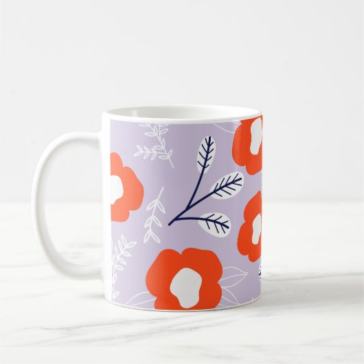 Botanisches Pastellrosa: Blumenmuster Kaffeetasse (Links)