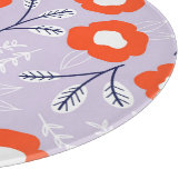 Botanisches Pastellrosa: Blumenmuster Schneidebrett (Ecke)