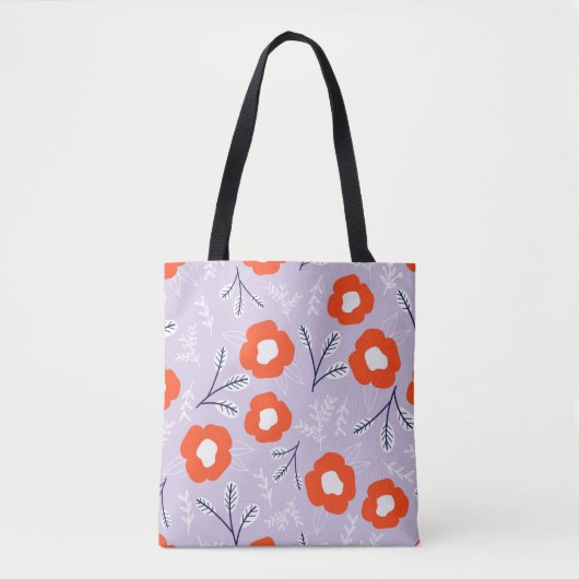 Botanisches Pastellrosa: Blumenmuster Tasche (Vorderseite)