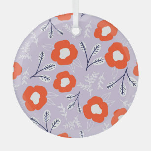 Botanisches Pastellrosa: Florales Muster Ornament Aus Glas
