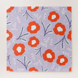 Botanisches Pastellrosa: Florales Muster Puzzle