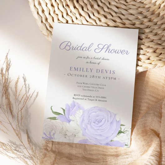 Botanisches Periwinkle Brautparty Einladung