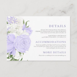 Botanisches Periwinkle Wasserfarbenhochzeit Begleitkarte