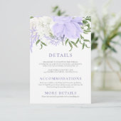 Botanisches Periwinkle Wasserfarbenhochzeit Begleitkarte (Stehend Vorderseite)