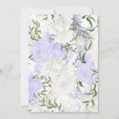 Botanisches Periwinkle Wasserfarbenhochzeit Einlad Einladung (Rückseite)