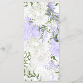 Botanisches Periwinkle Wasserfarbenhochzeit Menükarte (Rückseite)