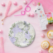 Botanisches Periwinkle Wasserfarbenhochzeit Pappteller (Party)