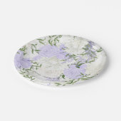 Botanisches Periwinkle Wasserfarbenhochzeit Pappteller (Schrägansicht)