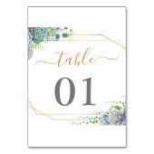 Botanisches Periwinkle Wasserfarbenhochzeit Tischnummer (Rückseite)
