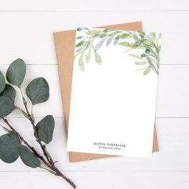 Botanisches Personalisiertes Monogramm-Papier Briefpapier