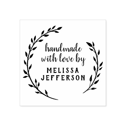 Botanisches Personalisiertes Skript Gummistempel (Prägung)