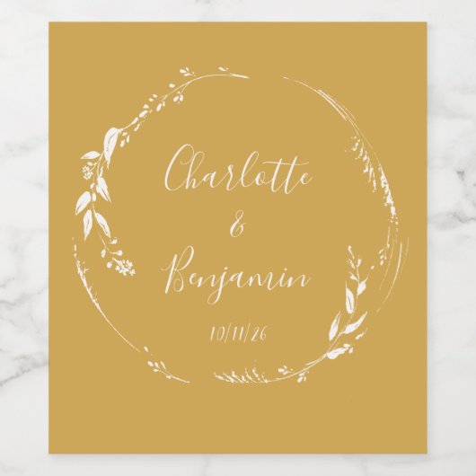 Botanisches Personalisiertes Skript Weinetikett (Einzelnes Label)