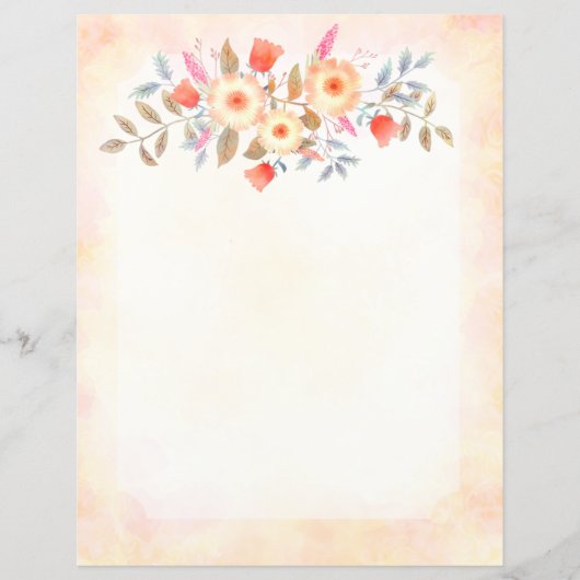 Botanisches Pfirsichfarbenpapier (Vorderseite)