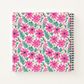 Botanisches Pink Daisies Wasserfarben Muster Notizblock (Rückseite)
