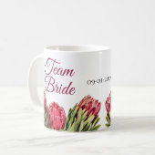 Botanisches Pink-Protea Blumenstrauß-Geschenk Kaff Kaffeetasse (Vorderseite Links)