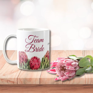 Botanisches Pink-Protea Blumenstrauß-Geschenk Kaff Kaffeetasse