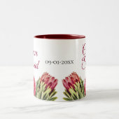 Botanisches Pink-Protea Blumenstrauß-Geschenk Kaff Zweifarbige Tasse (Mittel)