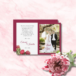 Botanisches Pink Protea floral Burgund Foto Danke