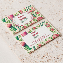 Botanisches Pink Stylist Beauty Geschäft