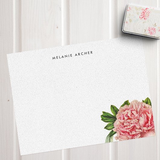 Botanisches Pink Wasserfarbenpeere Personalisiert Mitteilungskarte