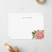 Botanisches Pink Wasserfarbenpeere Personalisiert Mitteilungskarte (Vorderseite/Rückseite Beispiel)