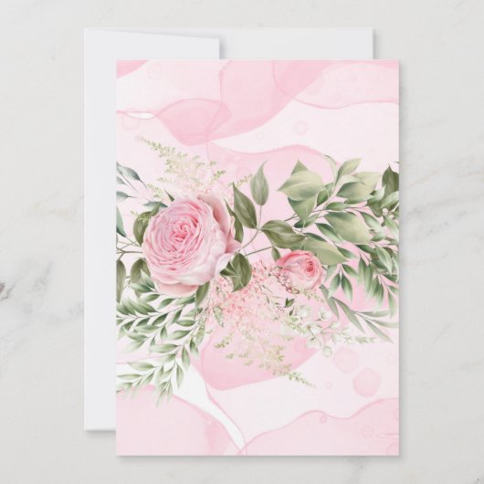 Botanisches Pink Wisteria Brautparty Einladung (Rückseite)